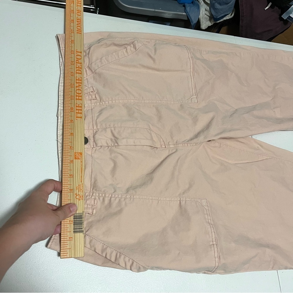 Anthropologie Pilcro Utility Slim Straight Leg Pants Light Pink Raw Hem 31 I - Picture 6 of 10